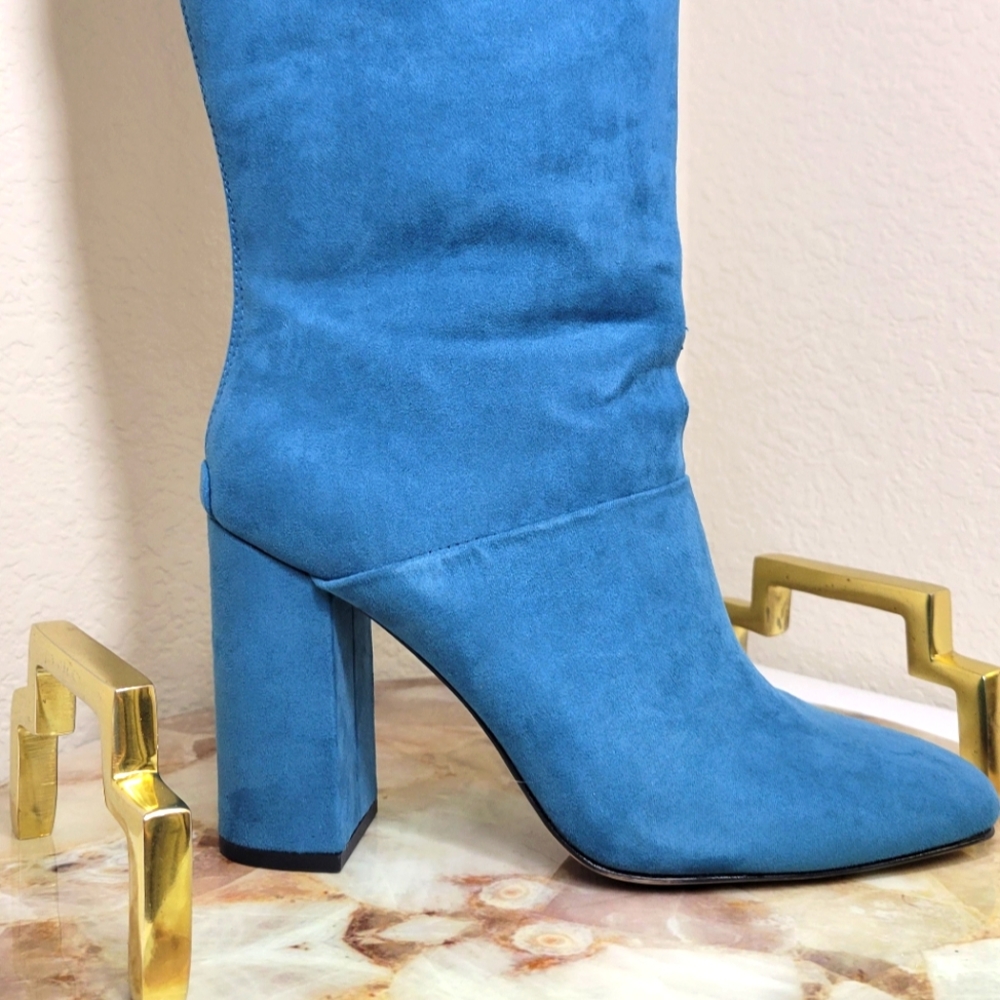Turquoise Knee High Boots